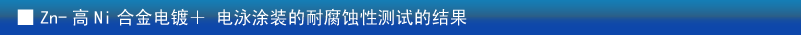 Zn-高Ni合金电镀＋ 电泳涂装的耐腐蚀性测试的结果